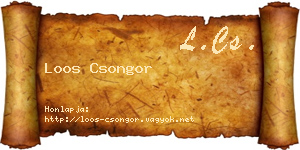 Loos Csongor névjegykártya
